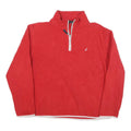 NAUTICA Mens Red Pullover Plain Quarter Zip Polyester Blend Jumper L Casual