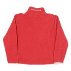 NAUTICA Mens Red Pullover Plain Quarter Zip Polyester Blend Jumper L Casual