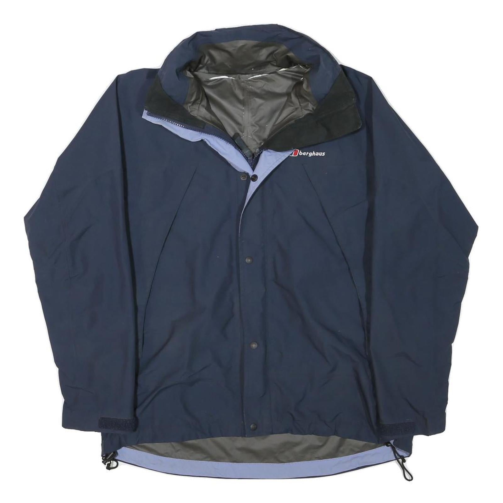BERGHAUS Mens Blue Outdoor Jacket M Polyester Blend Plain Zip Hiking