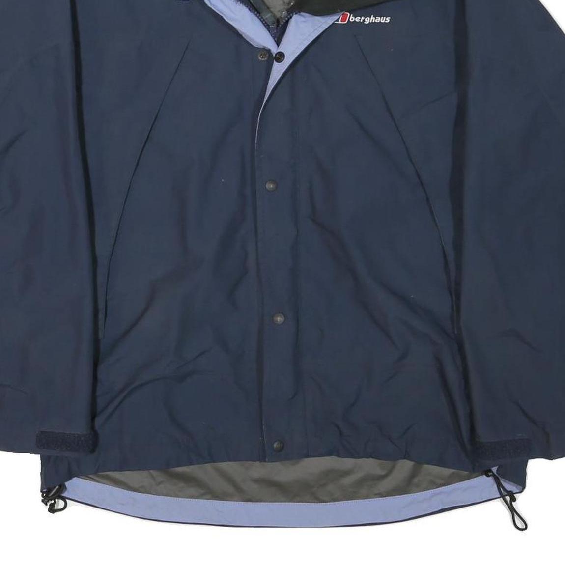BERGHAUS Mens Blue Outdoor Jacket M Polyester Blend Plain Zip Hiking