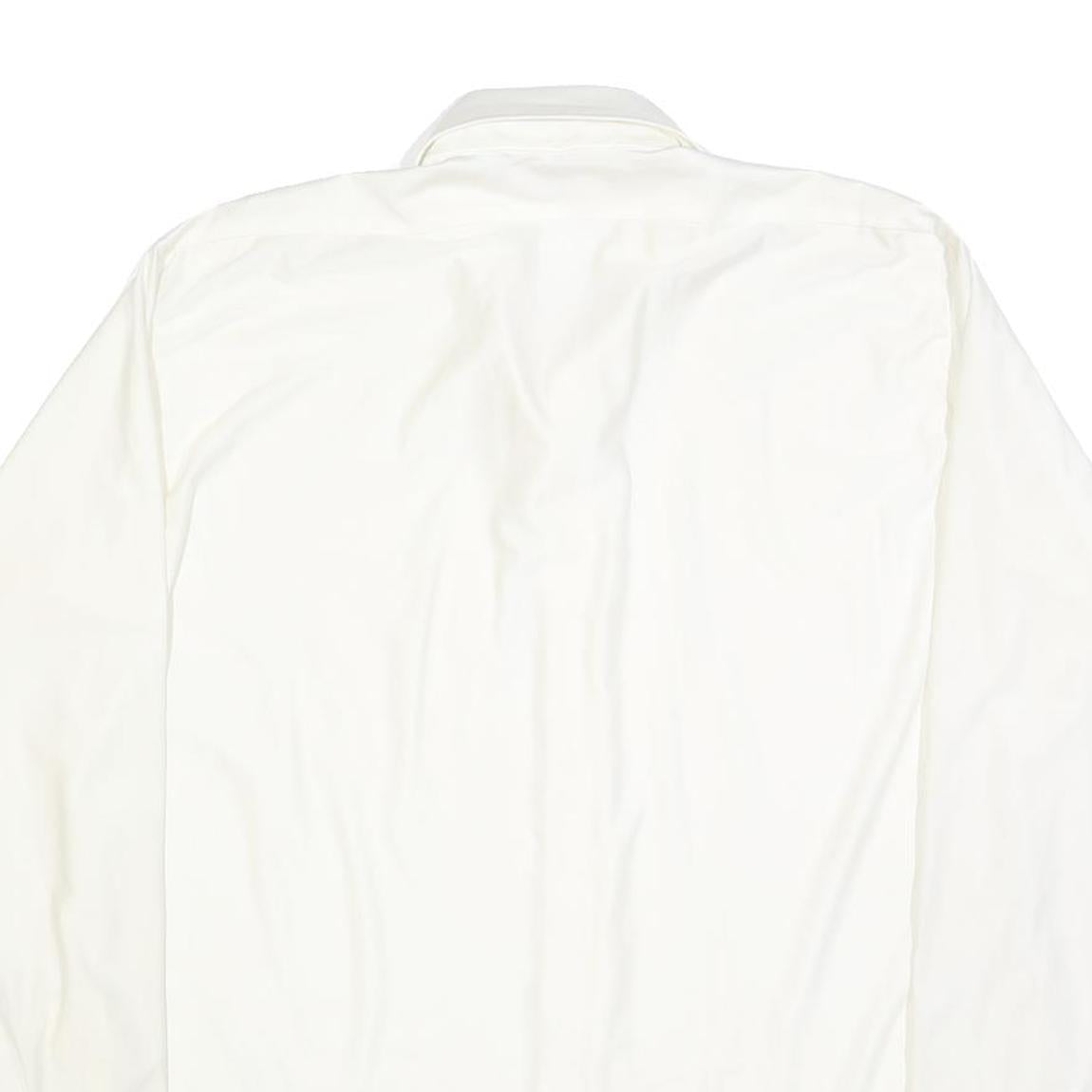 MERVYN'S Mens White Plain Shirt XL Classic Button Down Long Sleeve
