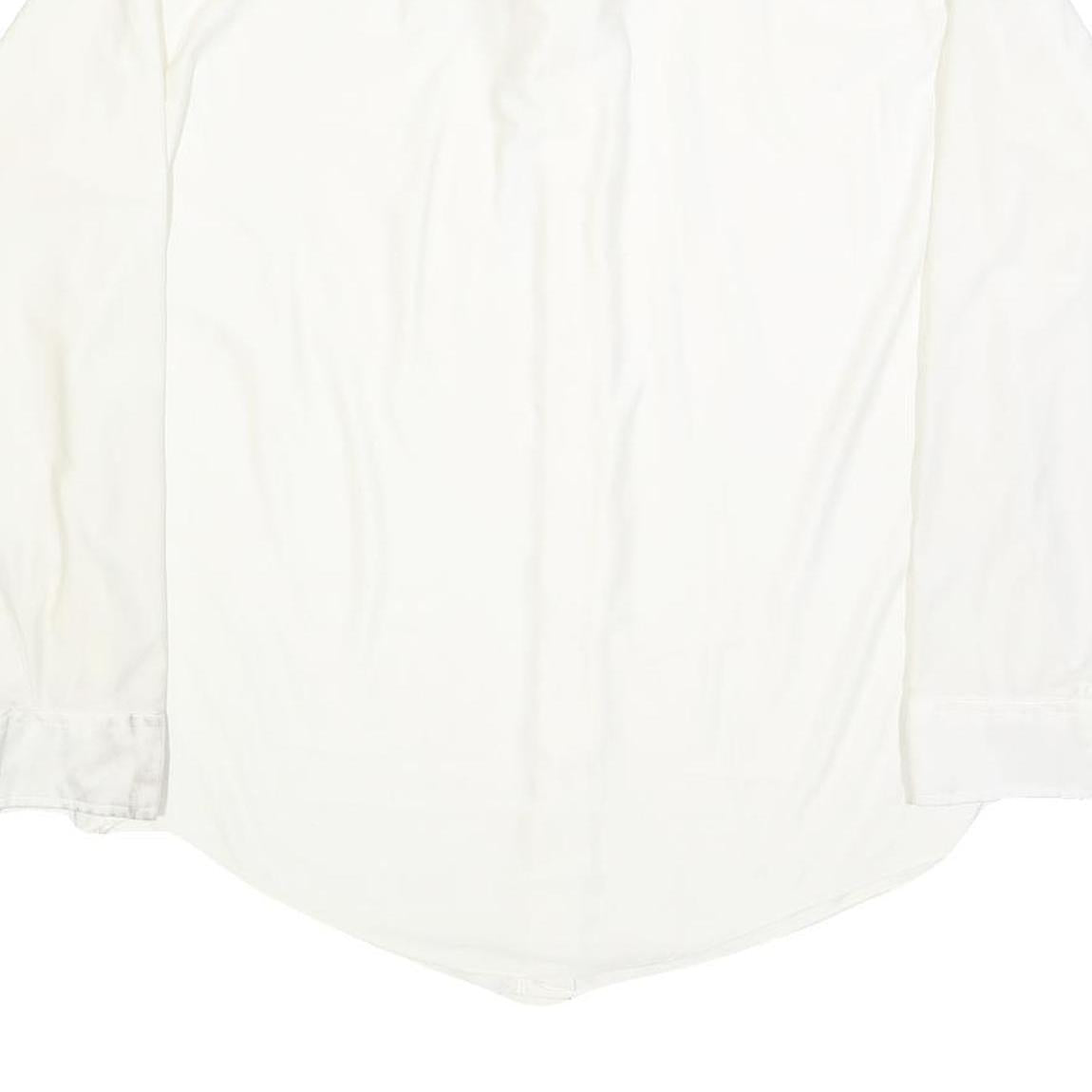 MERVYN'S Mens White Plain Shirt XL Classic Button Down Long Sleeve