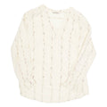 Womens Top Beige V-Neck Long Sleeve L