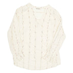 Womens Top Beige V-Neck Long Sleeve L