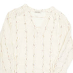 Womens Top Beige V-Neck Long Sleeve L