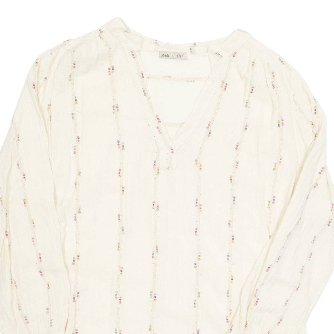Womens Top Beige V-Neck Long Sleeve L