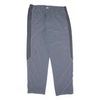 ADIDAS Mens Joggers Grey & Black L W38 L33 Polyester Blend Regular Fit Tapered