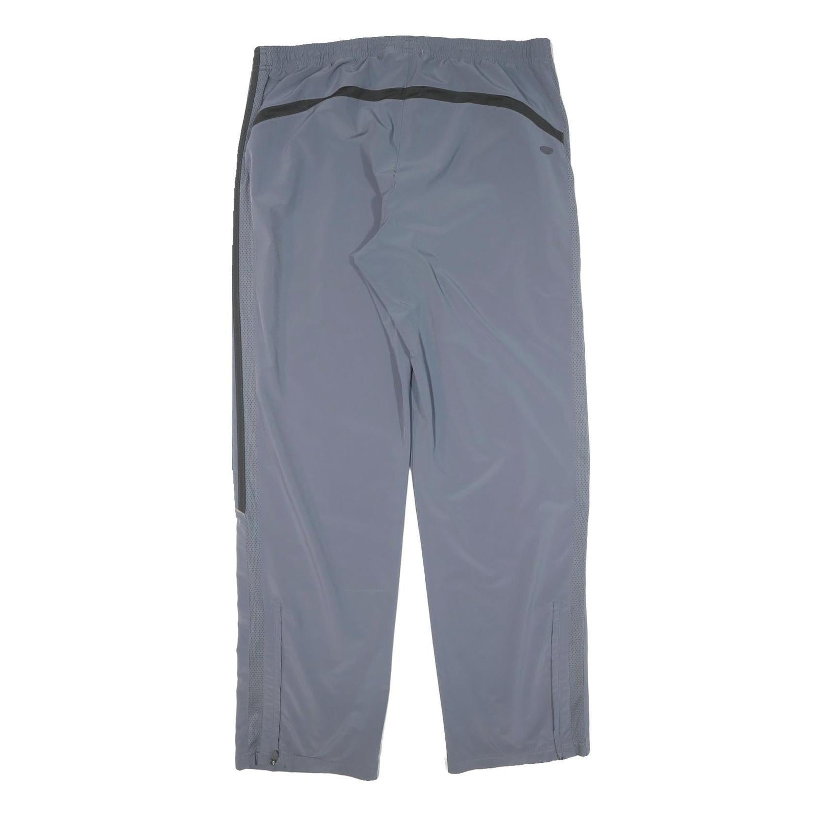 ADIDAS Mens Joggers Grey & Black L W38 L33 Polyester Blend Regular Fit Tapered