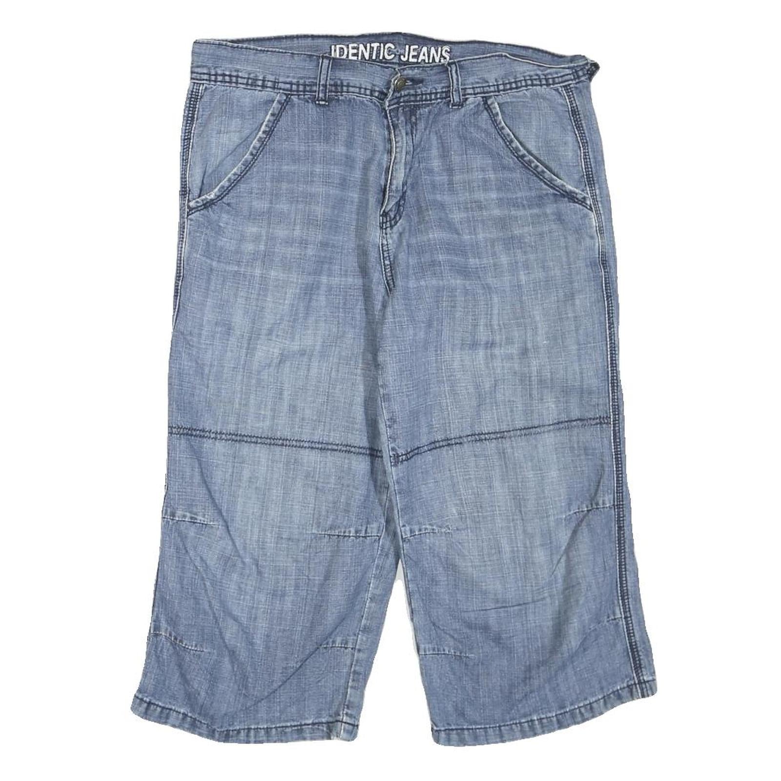 IDENTIC Mens Shorts Blue Casual M W32 Denim Cotton Blend Lightweight