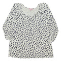 PHASE EIGHT Womens White Navy Bird Print Blouse 3/4 Sleeve Round Neck UK 12