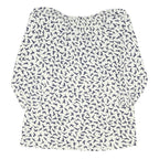 PHASE EIGHT Womens White Navy Bird Print Blouse 3/4 Sleeve Round Neck UK 12