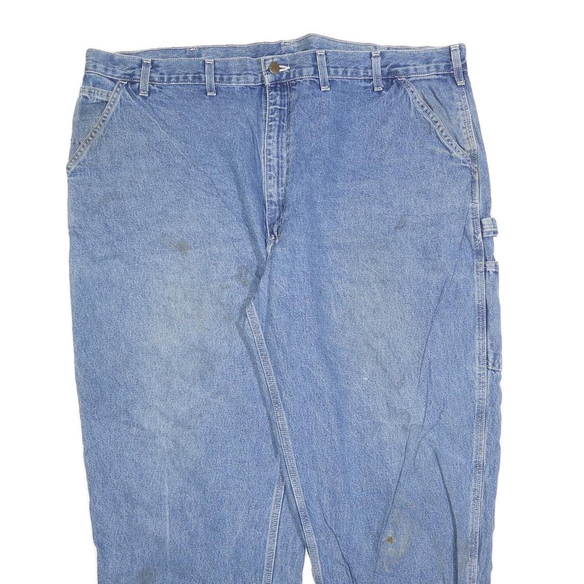 CARHARTT Mens Regular Fit Blue Denim Cotton Blend Jeans W46 L30 Workwear