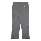 CARHARTT Mens Jeans Grey Relaxed Straight Denim Fair W34 L30 Workwear Zip