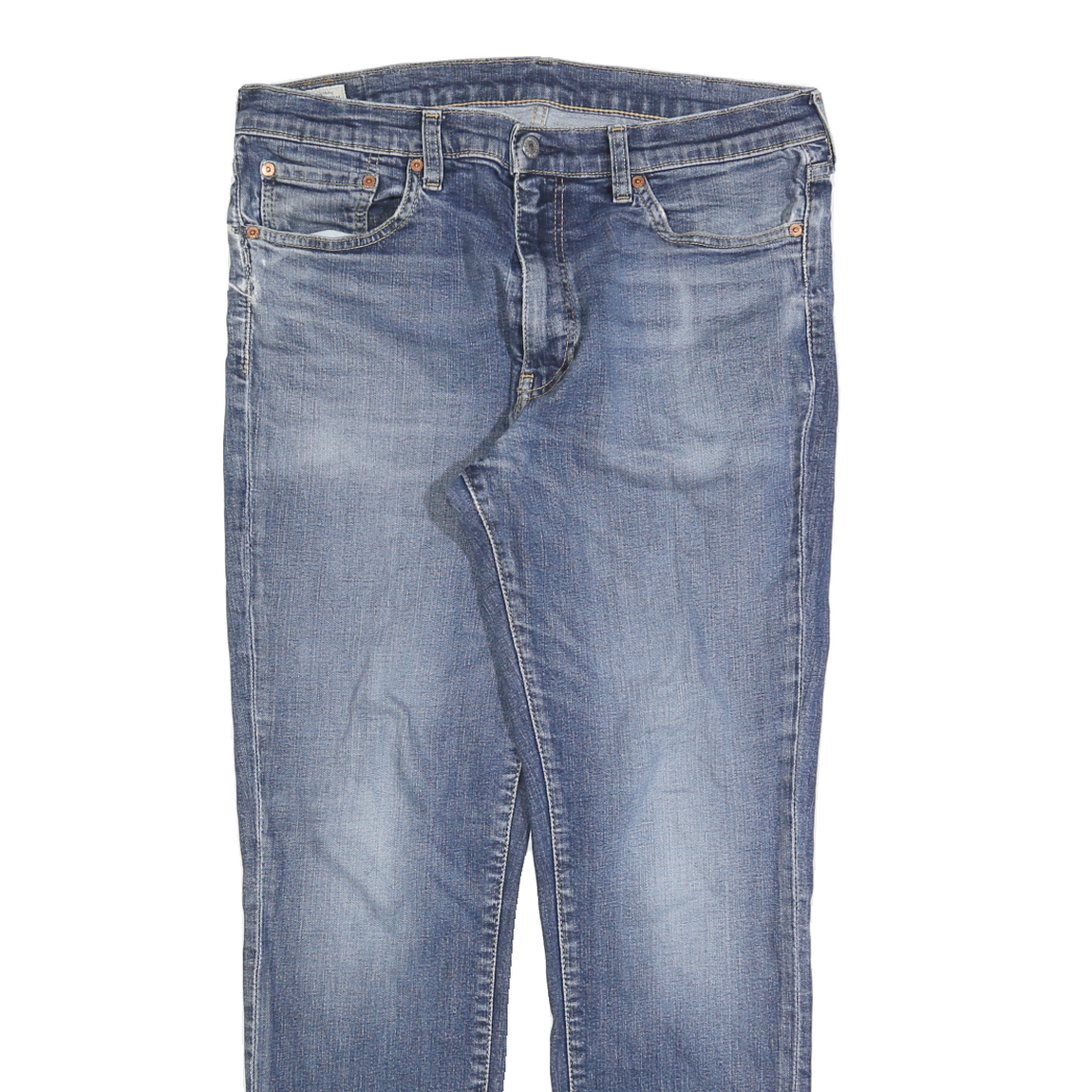 LEVI'S 511 Slim Mens Jeans Blue Denim W36 L32 Ripped Distressed Zip Closure