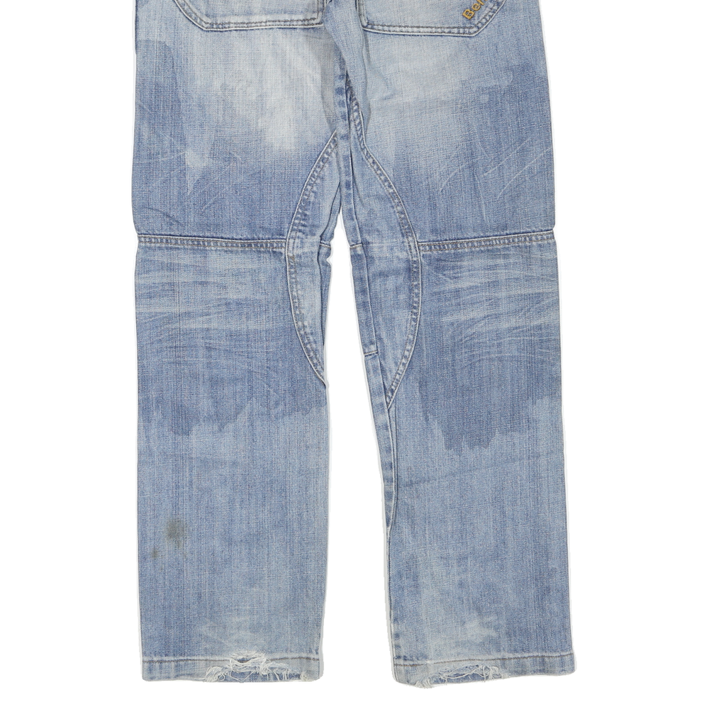 BENCH Mens Regular Fit Blue Denim Jeans W32 L32 Casual Cotton Blend Zip