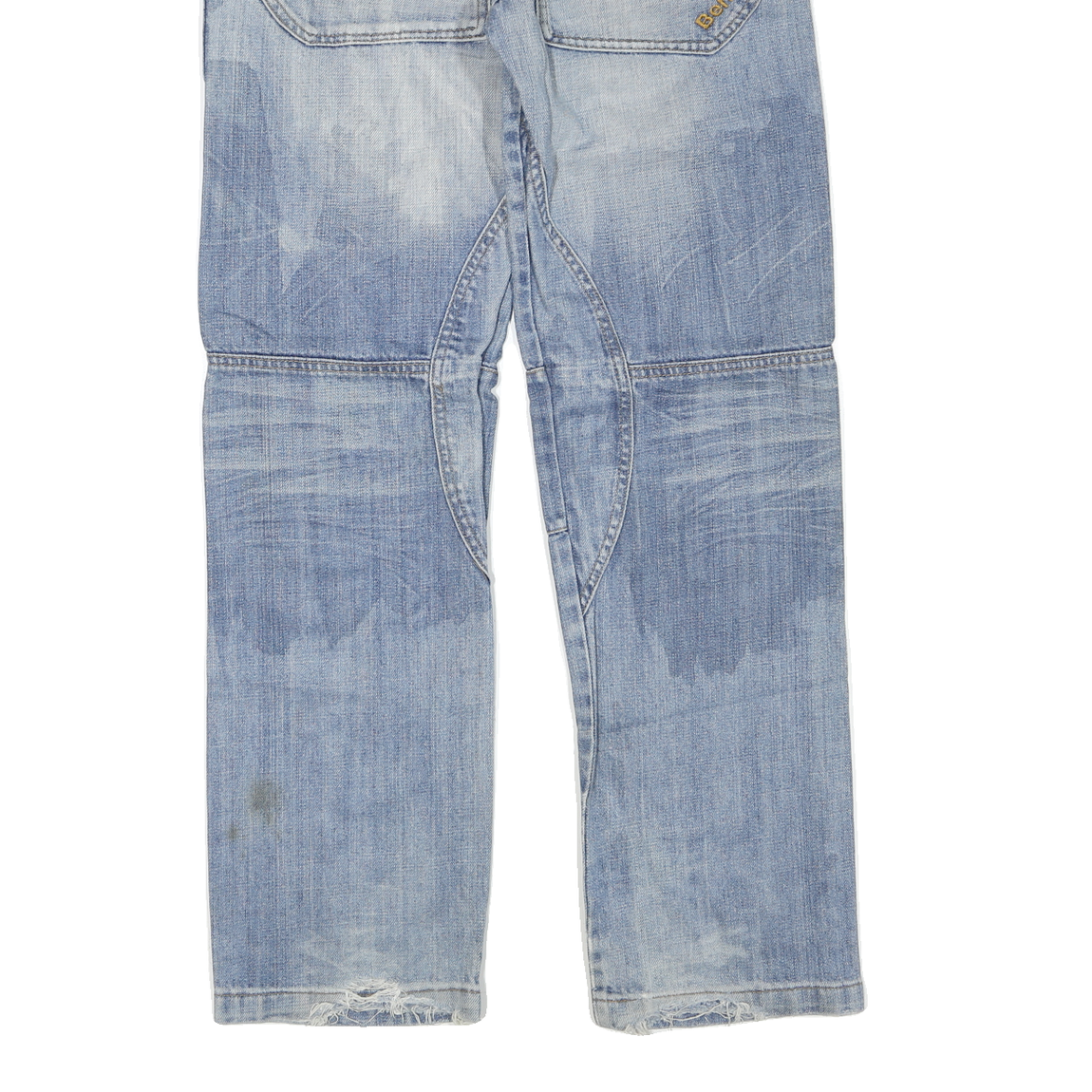 BENCH Mens Regular Fit Blue Denim Jeans W32 L32 Casual Cotton Blend Zip