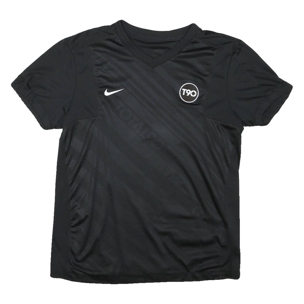 NIKE Womens Black Graphic T-Shirt L Short Sleeve V-Neck Sports Casual