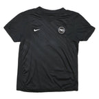 NIKE Womens Black Graphic T-Shirt L Short Sleeve V-Neck Sports Casual