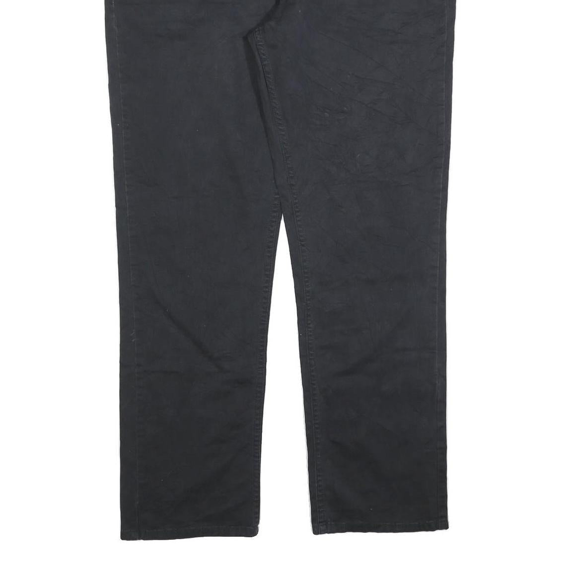 DICKIES Mens Cotton Blend Black Slim Straight Trousers W40 L32 Workwear Casual