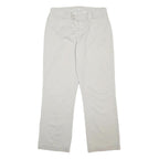 LEE Womens Cotton Blend Relaxed Straight Cream Trousers W32 L29 Casual Comfort