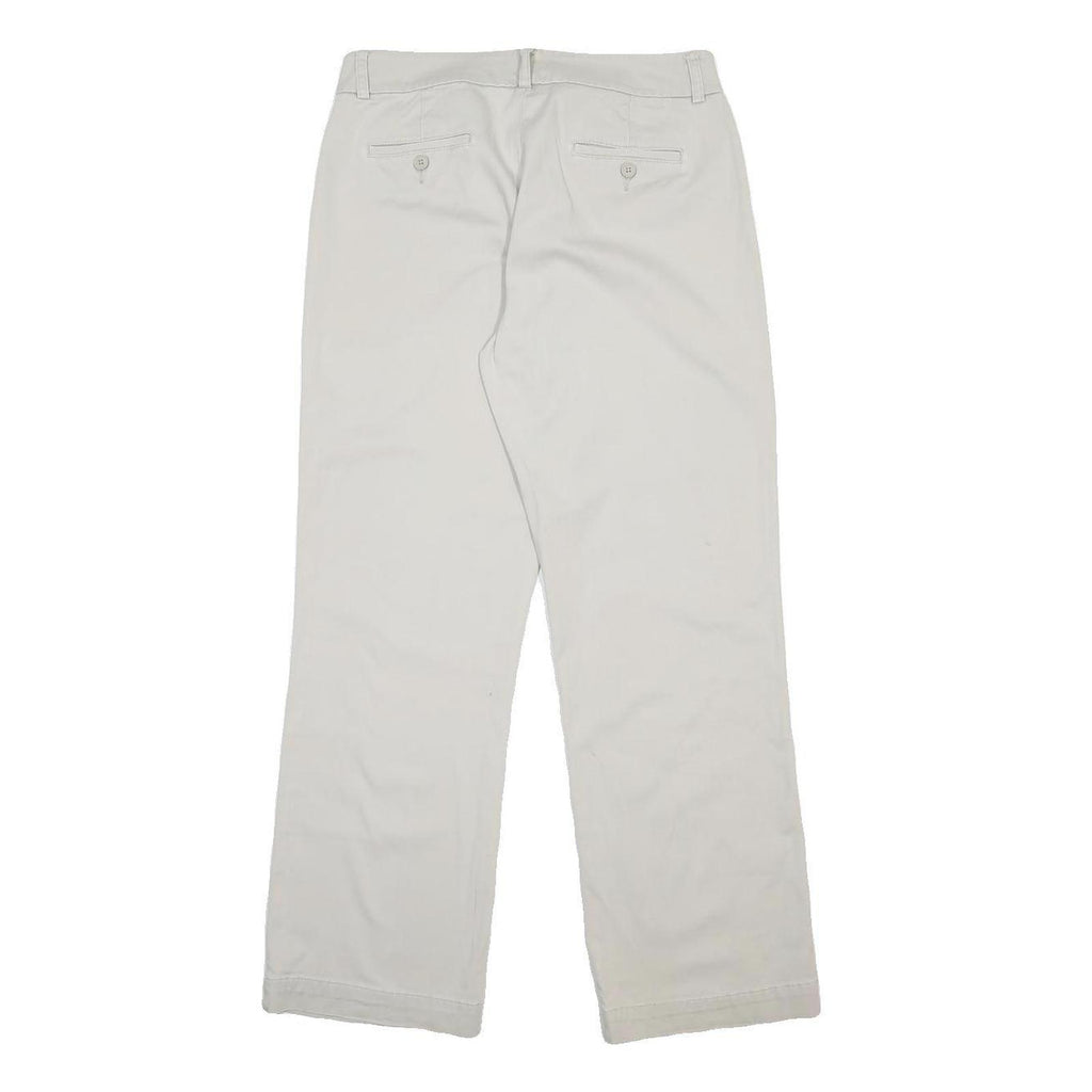 LEE Womens Cotton Blend Relaxed Straight Cream Trousers W32 L29 Casual Comfort