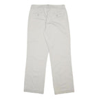 LEE Womens Cotton Blend Relaxed Straight Cream Trousers W32 L29 Casual Comfort
