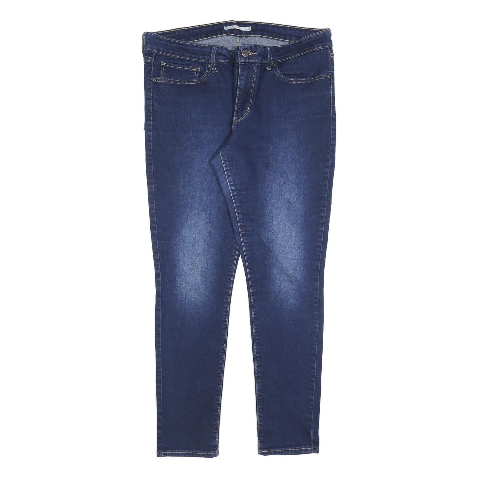 LEVI'S 711 Womens Slim Skinny Denim Medium Blue W33 L30 Classic Zip Jeans