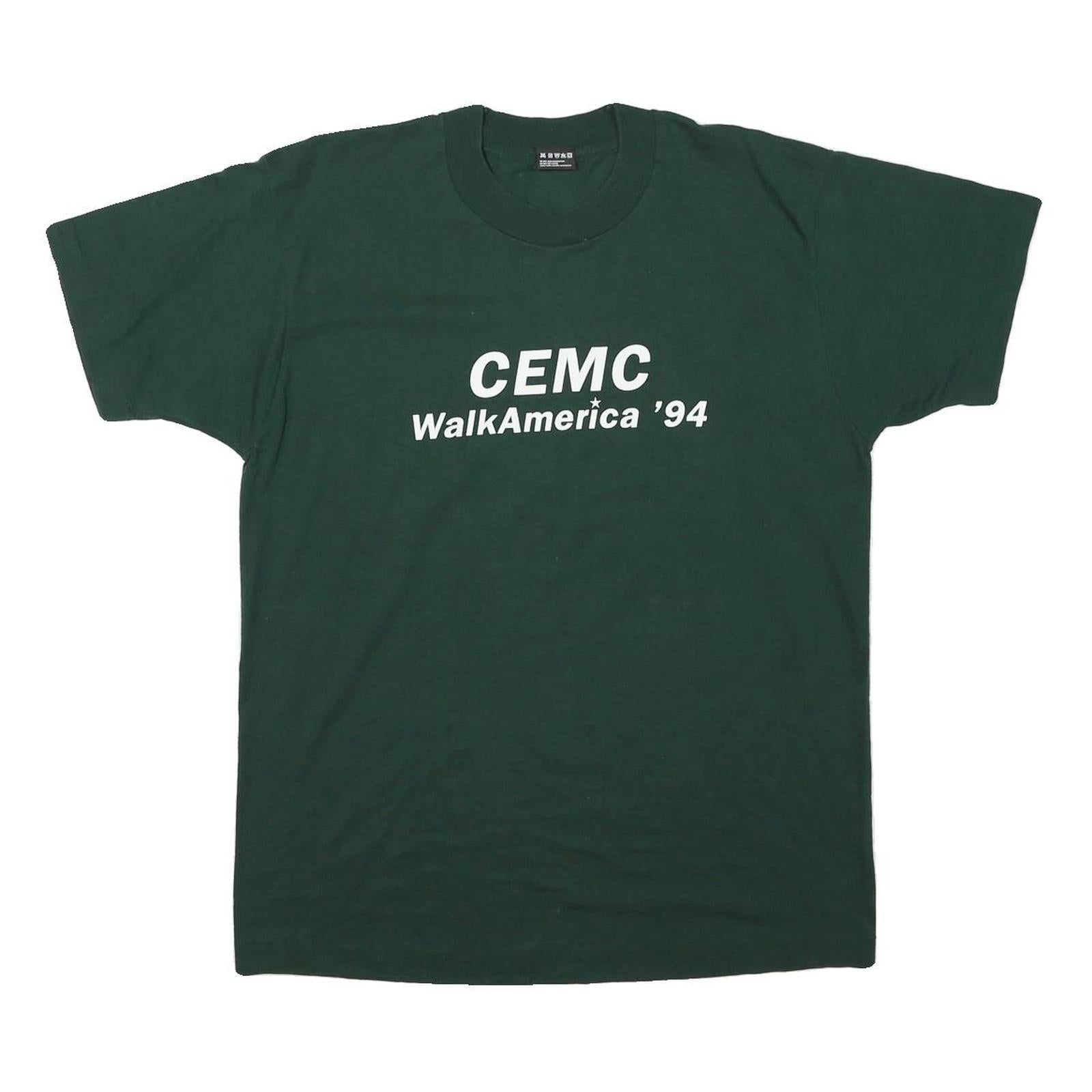 THE BEST Mens Green CEMC WalkAmerica 94 Classic L Short Sleeve Crew Neck Printed