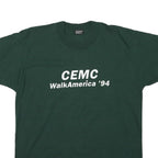 THE BEST Mens Green CEMC WalkAmerica 94 Classic L Short Sleeve Crew Neck Printed
