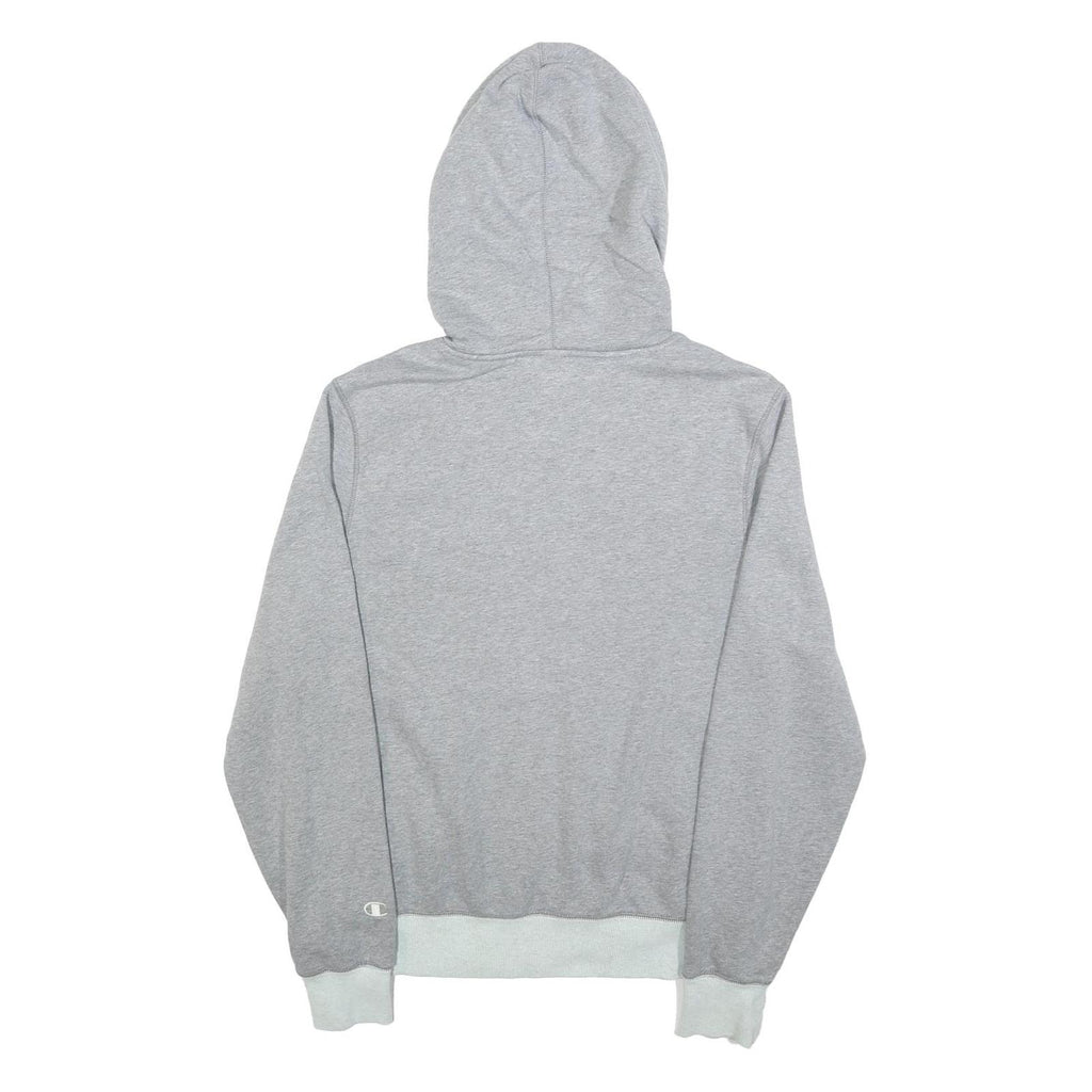 CHAMPION Mens Grey Contrast Trim Pullover Hoodie S Lightweight Drawstring