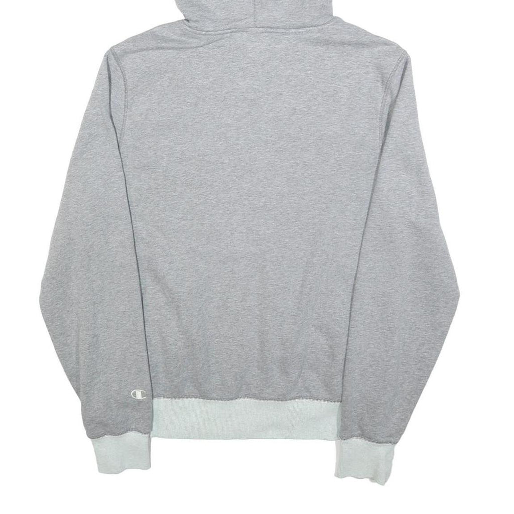 CHAMPION Mens Grey Contrast Trim Pullover Hoodie S Lightweight Drawstring
