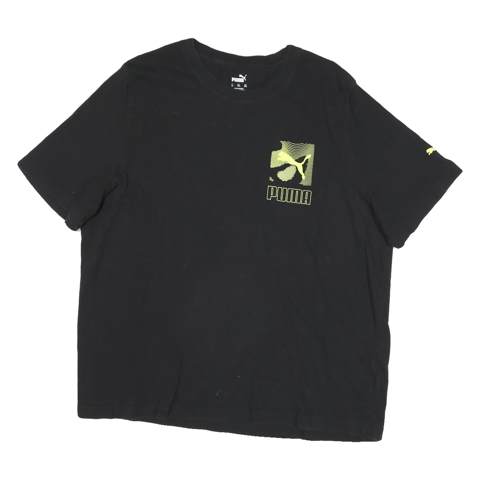 PUMA Mens Black Graphic T-Shirt 2XL Short Sleeve Crew Neck Sports Logo