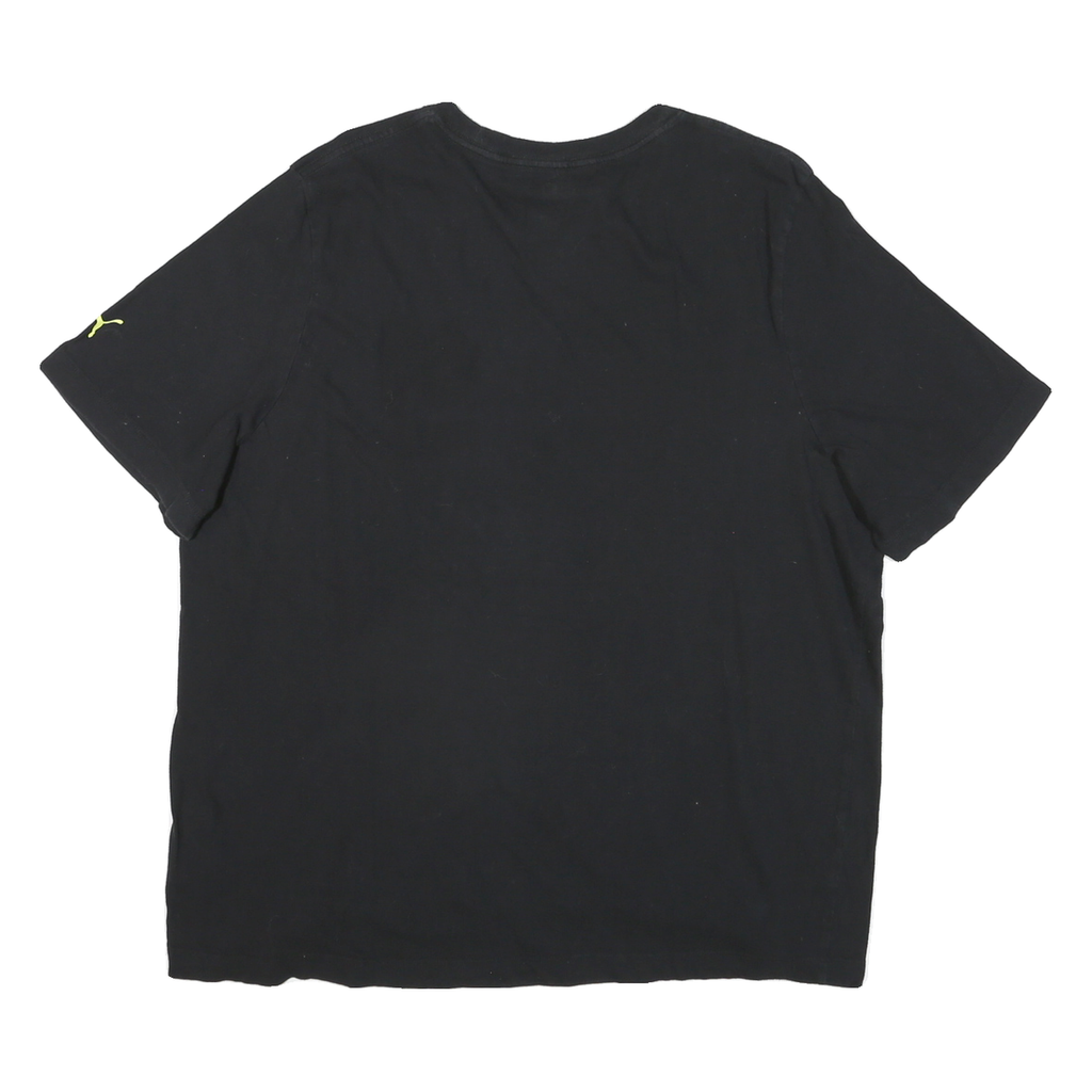PUMA Mens Black Graphic T-Shirt 2XL Short Sleeve Crew Neck Sports Logo