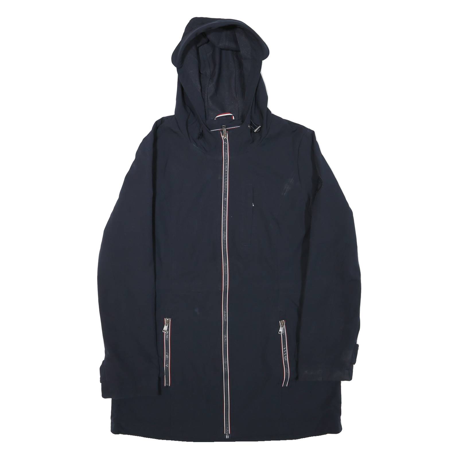 TOMMY HILFIGER Womens Blue Hoodie Jacket S Polyester Blend Zip Hooded Casual