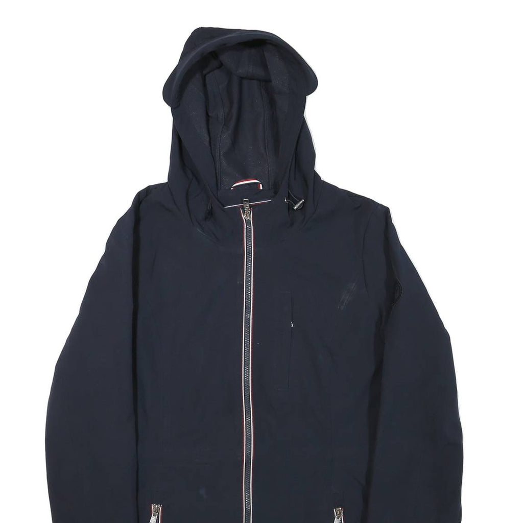 TOMMY HILFIGER Womens Blue Hoodie Jacket S Polyester Blend Zip Hooded Casual