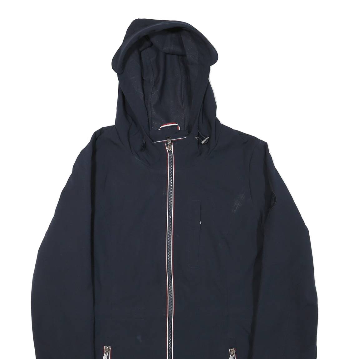 TOMMY HILFIGER Womens Blue Hoodie Jacket S Polyester Blend Zip Hooded Casual