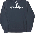 CHAMPION Womens Navy Blue Hoodie L Cotton Blend Pullover Casual