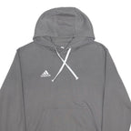 ADIDAS Mens Grey Hoodie L Cotton Blend Pullover Sports Casual Sweatshirt
