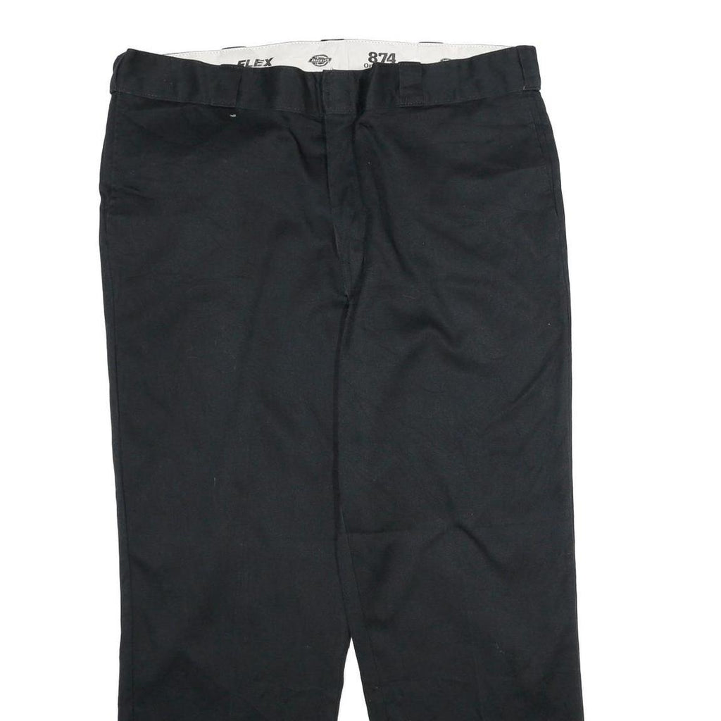 DICKIES Mens Cotton Black Regular Straight Trousers W40 L30 Classic Workwear