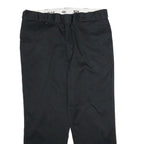 DICKIES Mens Cotton Black Regular Straight Trousers W40 L30 Classic Workwear