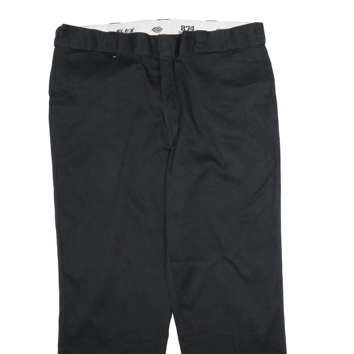 DICKIES Mens Cotton Black Regular Straight Trousers W40 L30 Classic Workwear