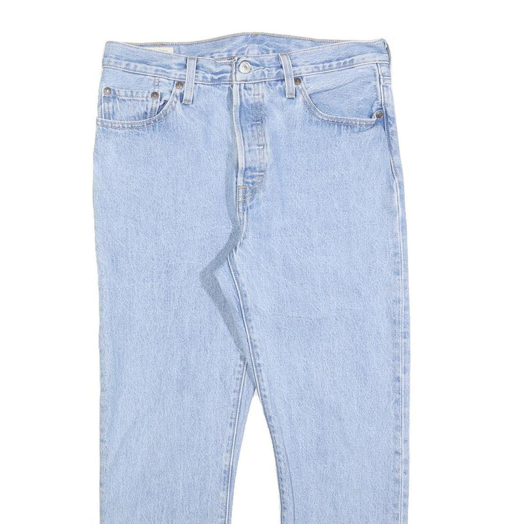 LEVI'S 501 Womens Jeans Light Blue Regular Straight Denim Stone Wash W29 L24
