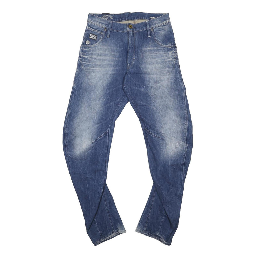 G-STAR Mens Loose Blue Denim Medium Jeans W30 L32 Distressed Zip
