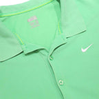 NIKE Mens Green Short Sleeve Plain XL Polo Shirt Cotton Blend Casual Comfort