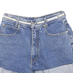 LAWMAN Womens Denim Blue Casual Shorts M W28 Cotton Blend Rolled Hem