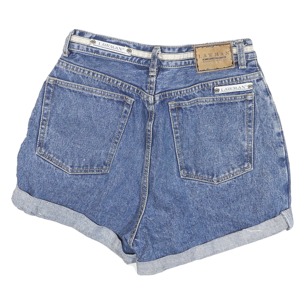 LAWMAN Womens Denim Blue Casual Shorts M W28 Cotton Blend Rolled Hem