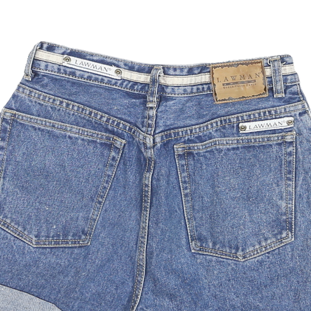 LAWMAN Womens Denim Blue Casual Shorts M W28 Cotton Blend Rolled Hem