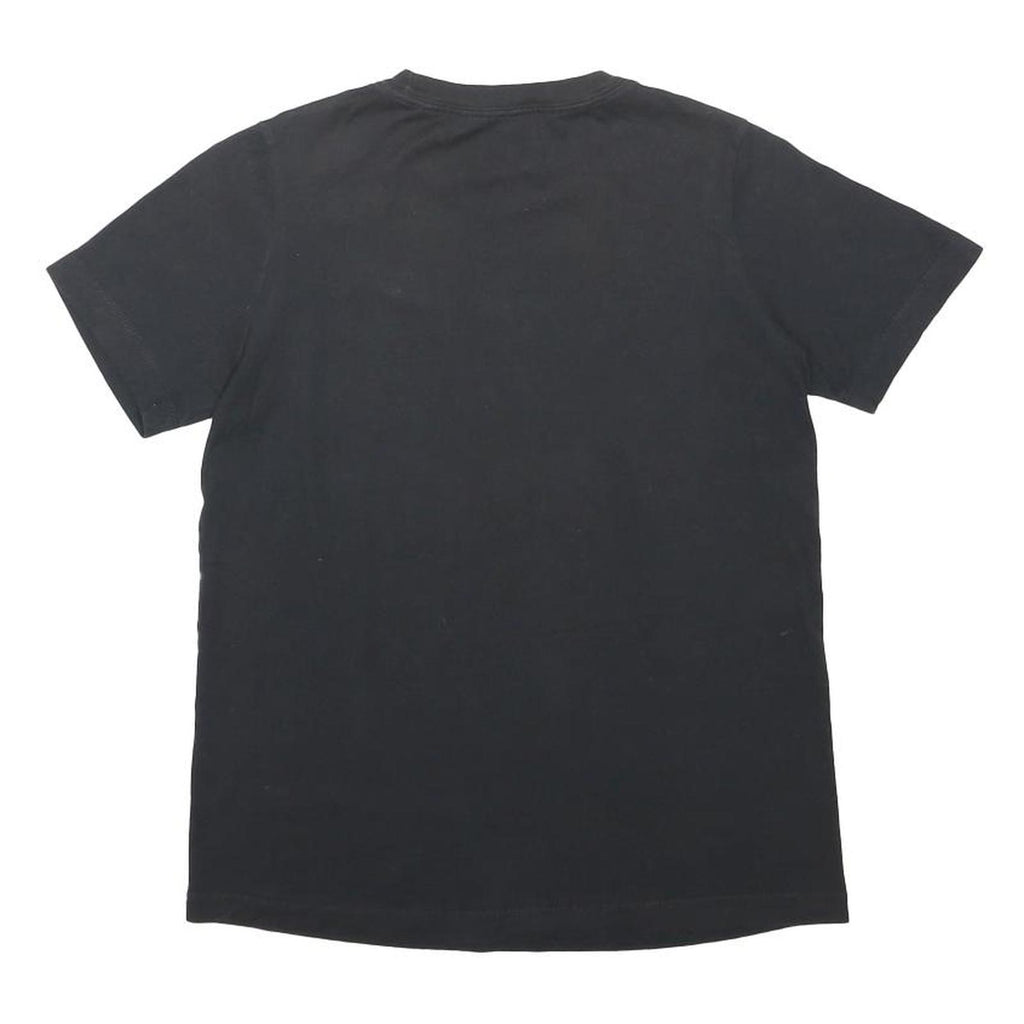 NIKE Boys Black Classic Logo T-Shirt M Short Sleeve Crew Neck Cotton Blend