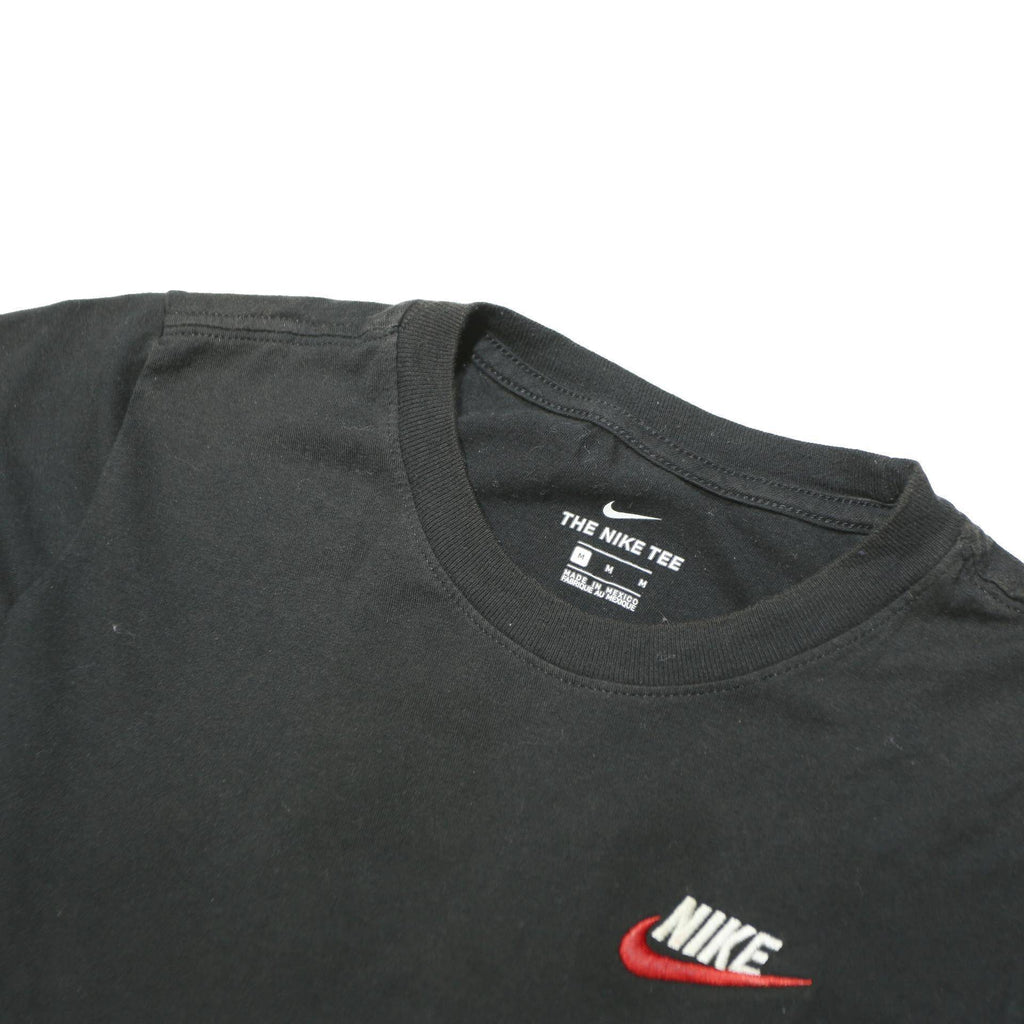 NIKE Boys Black Classic Logo T-Shirt M Short Sleeve Crew Neck Cotton Blend