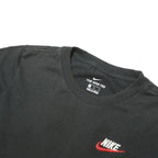 NIKE Boys Black Classic Logo T-Shirt M Short Sleeve Crew Neck Cotton Blend